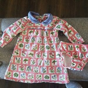 Baby boden long sleeve flower and herb dress
